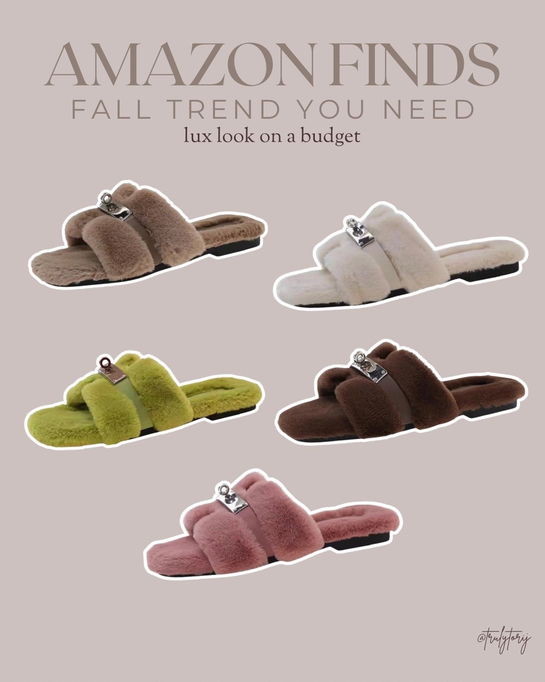 Amazon really said luxury look, less $$$! 👀🤎 Say COZY to shop! 🛒

These cozy slides are giving designer vibes without the designer price tag! Which color are you grabbing?!

#AmazonFinds #AmazonFashion #AmazonStyle #AmazonFashionFinds #AmazonMustHaves #LookForLess #AffordableFashion #FallFashion #FallFinds #CozyStyle #AmazonPrime #StyleOnABudget #FashionFinds #AffordableStyle