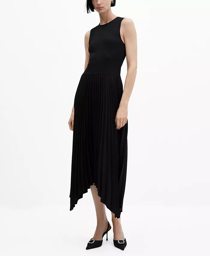 Women's Asymmetrical Pleated Dress | Macy's