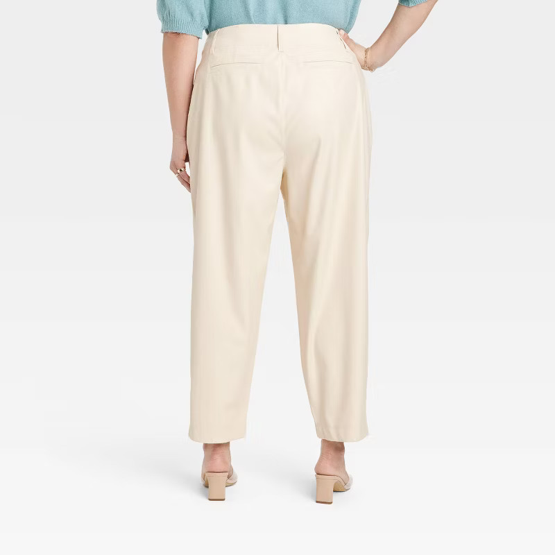 Women's High-Rise Faux Leather Tapered Ankle Pants - A New Day™ | Target