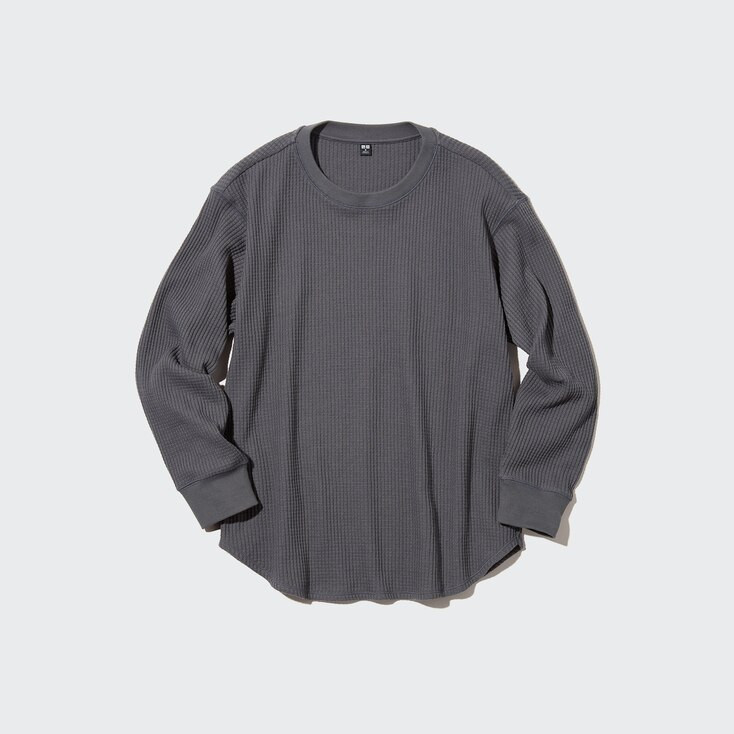 WOMEN WAFFLE CREW NECK LONG-SLEEVE T-SHIRT | UNIQLO (US)