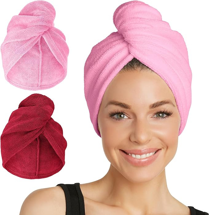 Turbie Twist 2-Pack Microfiber Hair Towel for Beauty, Travel, Gifting - Wrap Turban for Straight,... | Amazon (US)