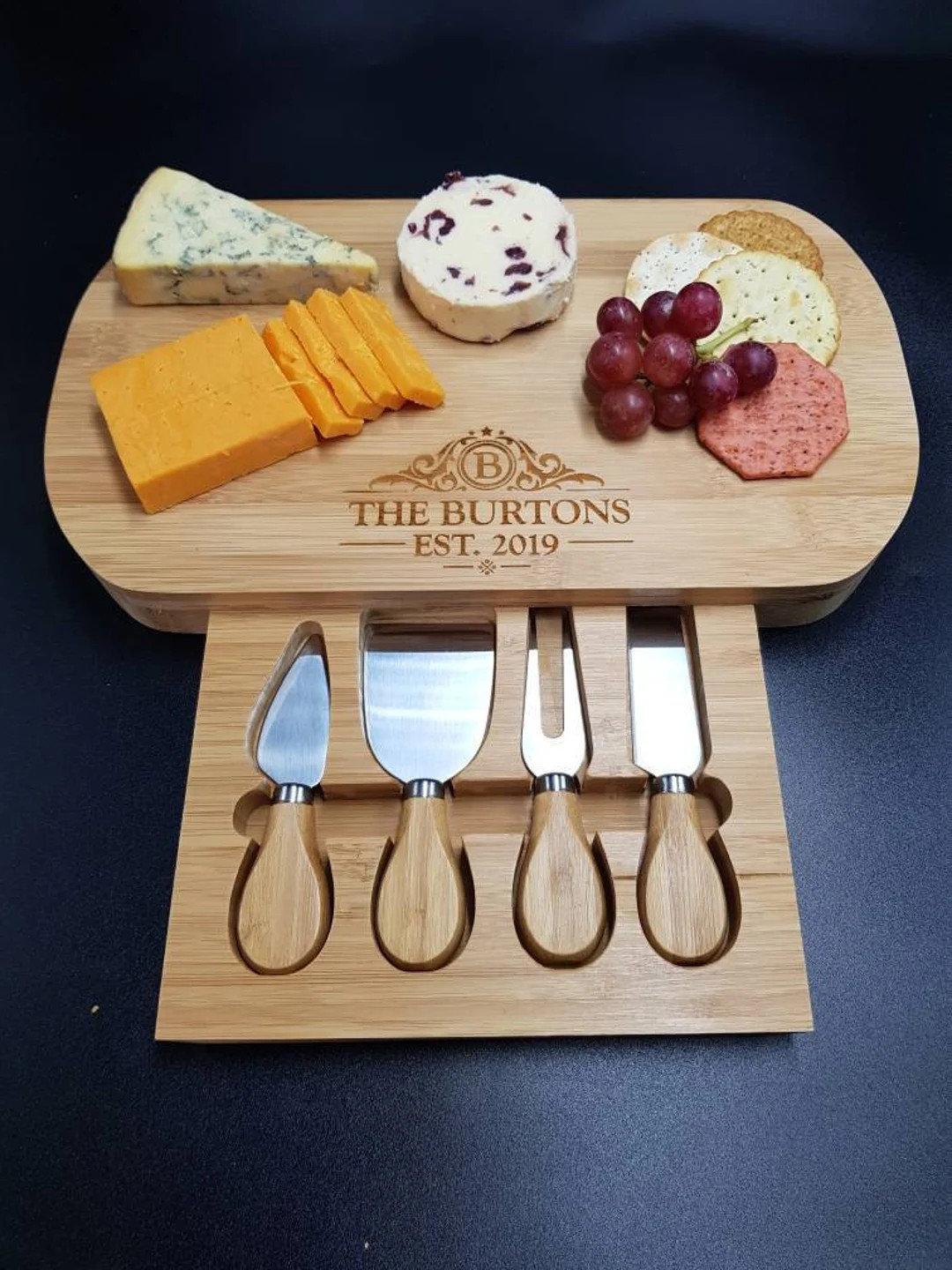Wedding Anniversary Gift for Couples Personalised Cheese Board - Etsy | Etsy (US)