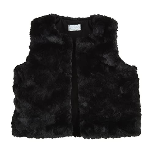 Mud Pie Girls Fur Vest, Black | Amazon (US)