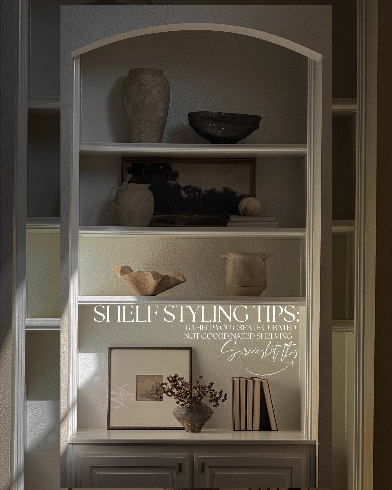 Links to pieces to help you create this look! SWIPE for shelf styling tips 🤎

#LTKFindsUnder50 #LTKSeasonal #LTKHome