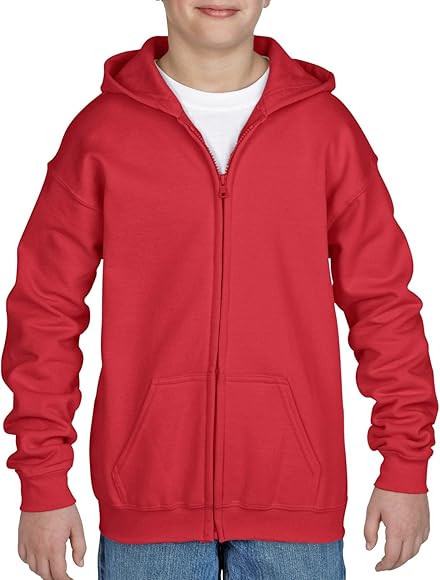 Gildan Youth Heavy Blend Full Zip Hooded Sweatshirt G186B | Amazon (US)