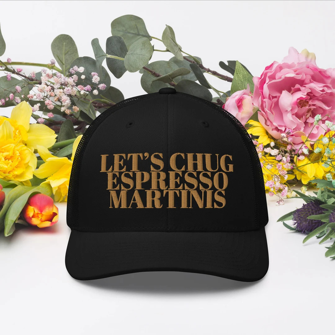 Let's Chug Espresso Martinis Retro Trucker Hat, Embroidered Hat, Summer, Trendy, Beach, Martini, ... | Etsy (US)