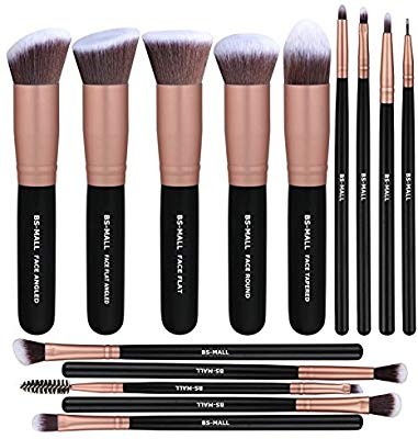 BS-MALL Makeup Brushes Premium Synthetic Foundation Powder Concealers Eye Shadows Makeup 14 Pcs B... | Amazon (US)