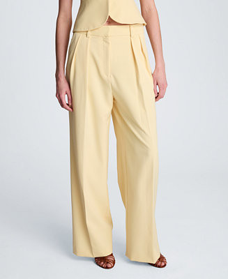 Women's Fly-Front Double Pleated Pants | Macy's