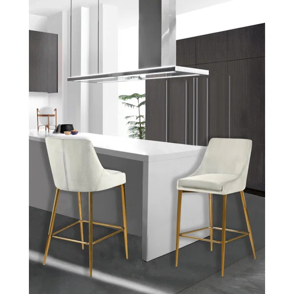 Ellenberger Upholstered 27.5'' Counter Stool with Metal Frame | Wayfair North America