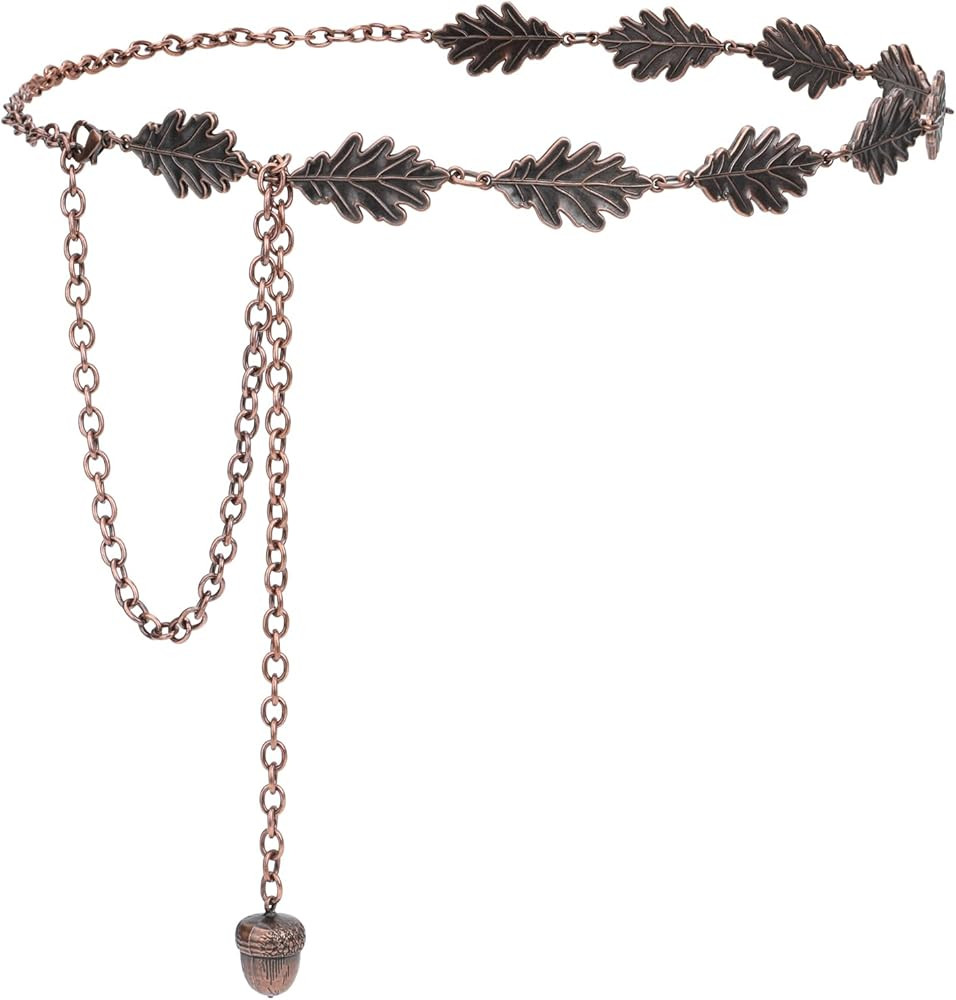 Whimsigoth Oak Leaf and Acorn Metal Chain Leaf Belt, Cottagecore Renfair Accessories Fantasy Cost... | Amazon (US)