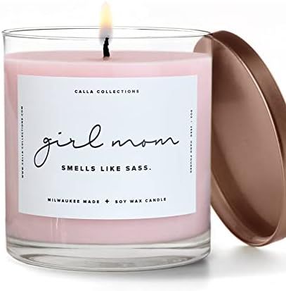 Girl Mom Candle | Gift for New Moms, Smells Like Sass, 100% Natural Soy Blend, Lavender Scented | In | Amazon (US)