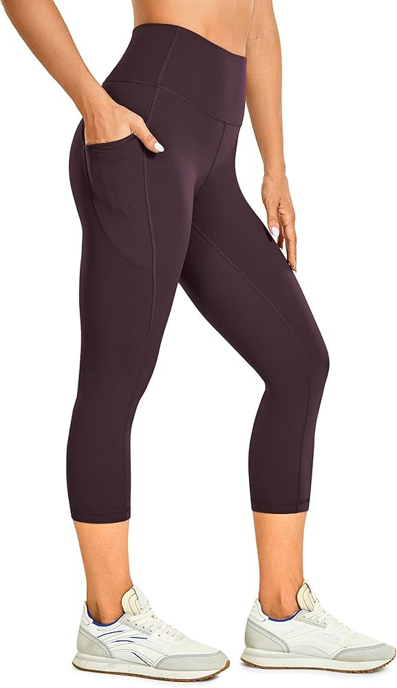 CRZ YOGA Womens Brushed Naked Feeling Workout Capri Leggings Pockets 19" - High Waisted Gym Athle... | Amazon (US)