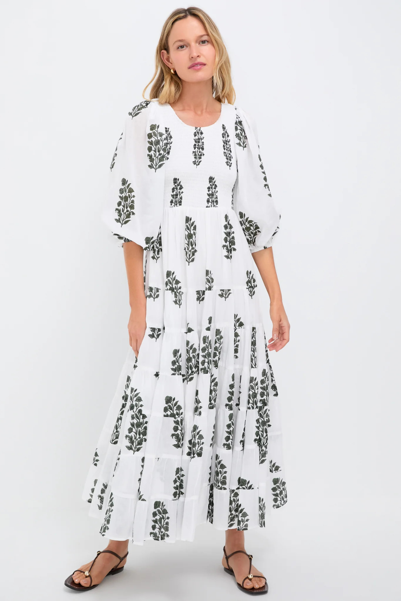 Deep Slate Green Aneeza Stamp Alice Dress | Tuckernuck (US)