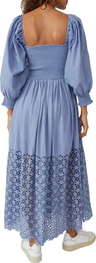 Perfect Storm Smocked Eyelet Long Sleeve Maxi Dress | Nordstrom