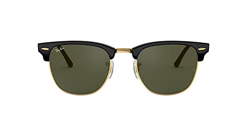 Ray-Ban Unisex RB3016 Clubmaster Square Sunglasses, Black On Gold/G-15 Green, 51 mm | Amazon (US)