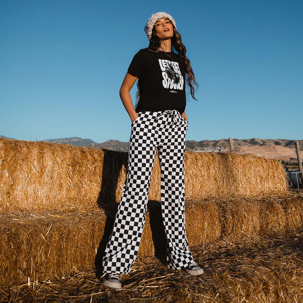 Audrey Trouser, Black and White Check | Albion Fit