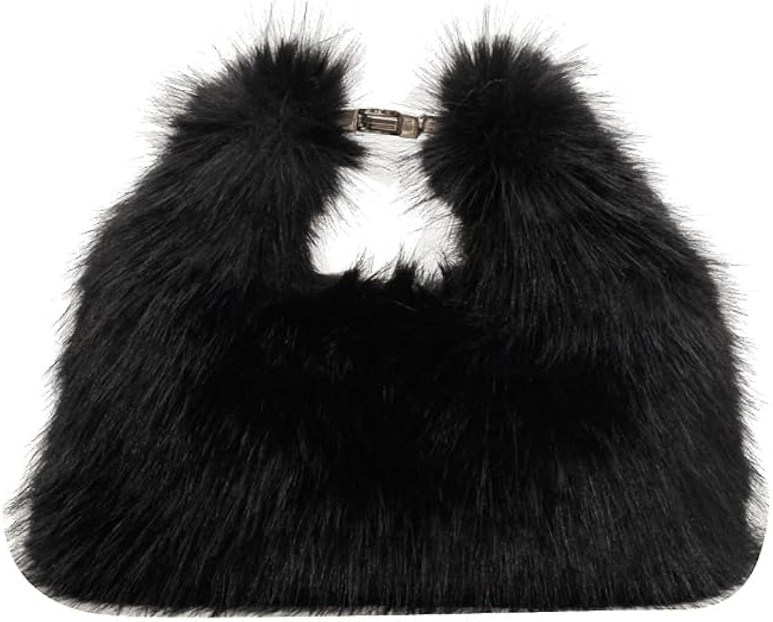 Ulisty Women Small Faux Fox Fur Clutch / Shoulder / Crossbody Bag - Mini Furry Evening Bag | Amazon (US)