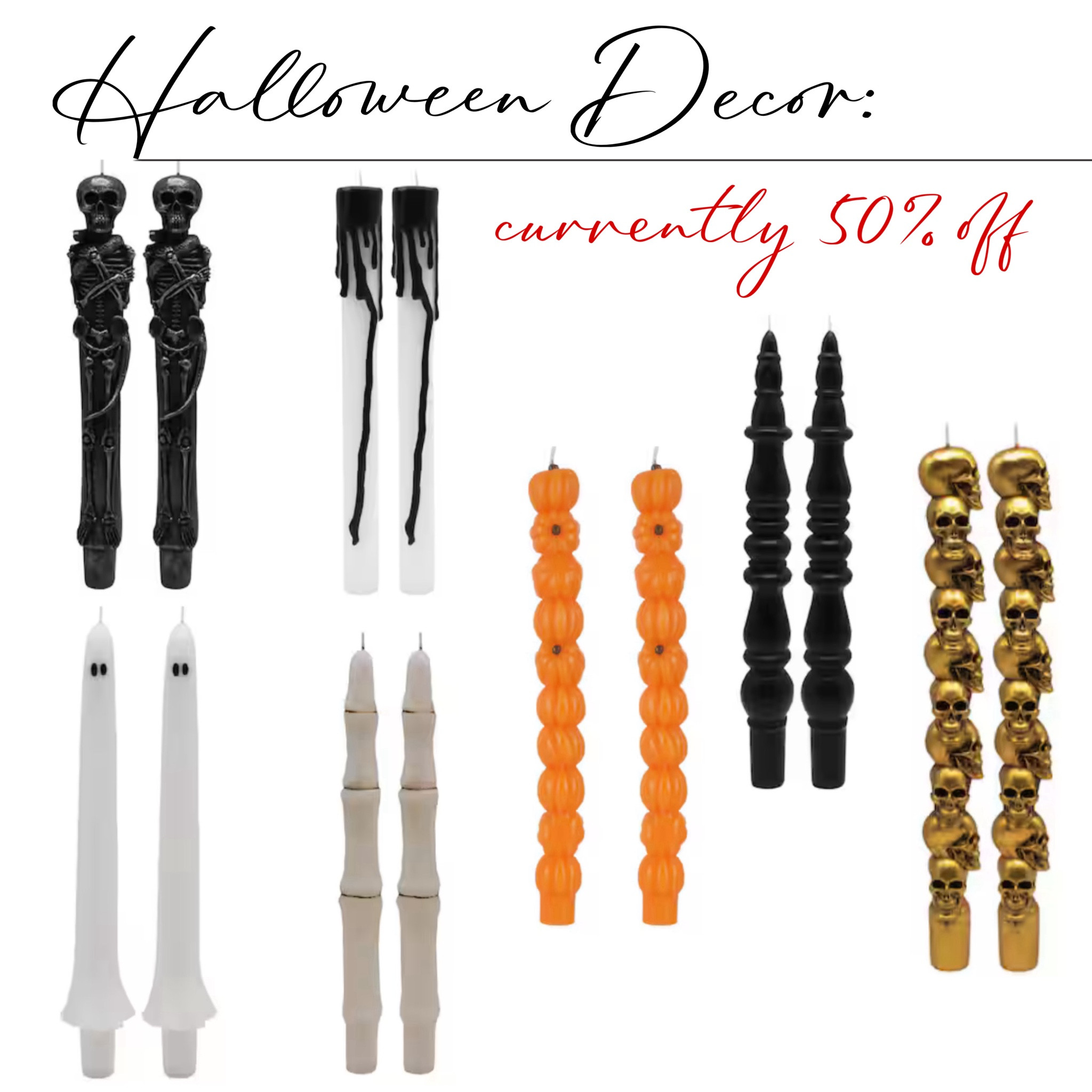 Halloween Decor currently 50% OFF at Michael’s. The set of taper candles is $4.99. 

#LTKHalloween #LTKHome #LTKSaleAlert