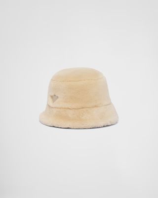 Shearling bucket hat | Prada Spa US