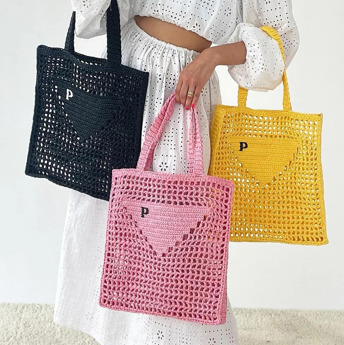 Designer Raffia Straw Shoulder Bag Y220401 Summer women's mens weave Beach bags handbag clutch ho... | DHGate
