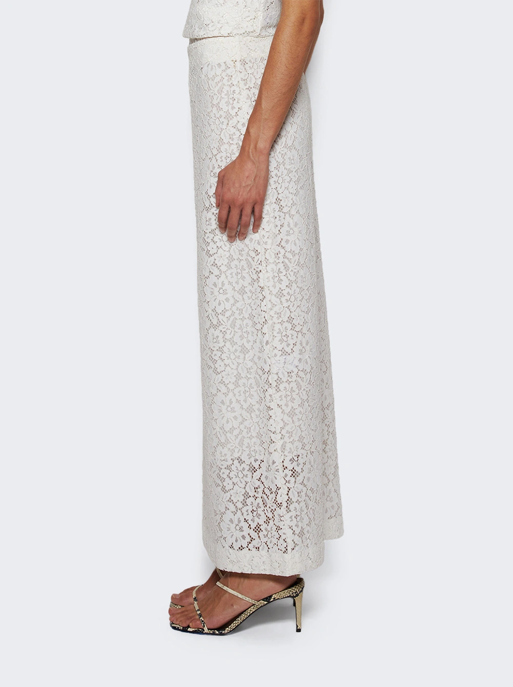 Jasmine Skirt In Stretch Lace Off White | The Webster