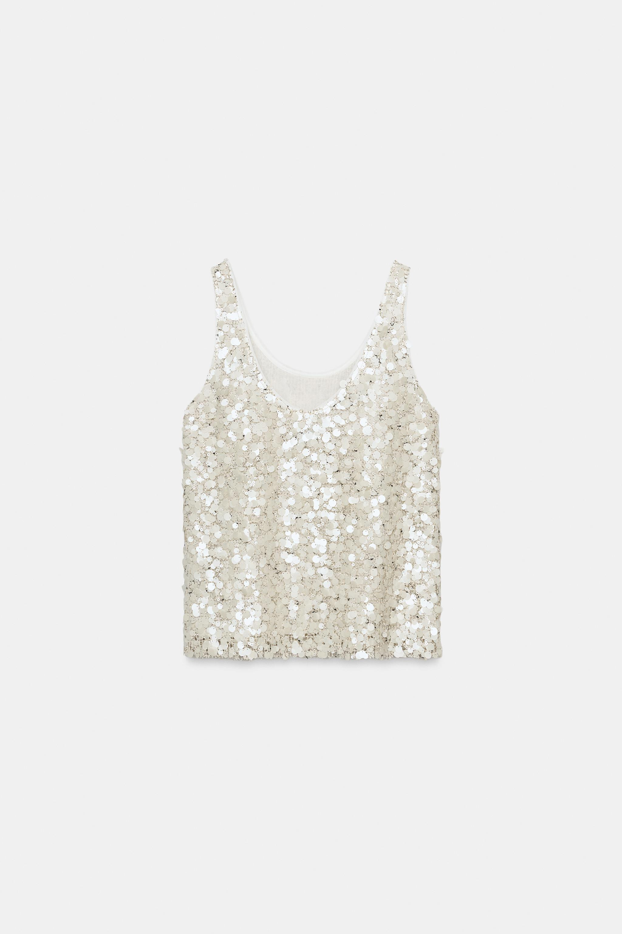 SEQUINNED STRAPPY TOP | Zara UK