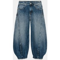 Zara - Trf Mid-Rise Elasticized Denim Jeans - Navy Blue - 27 (Us 4) - Woman | Zara US
