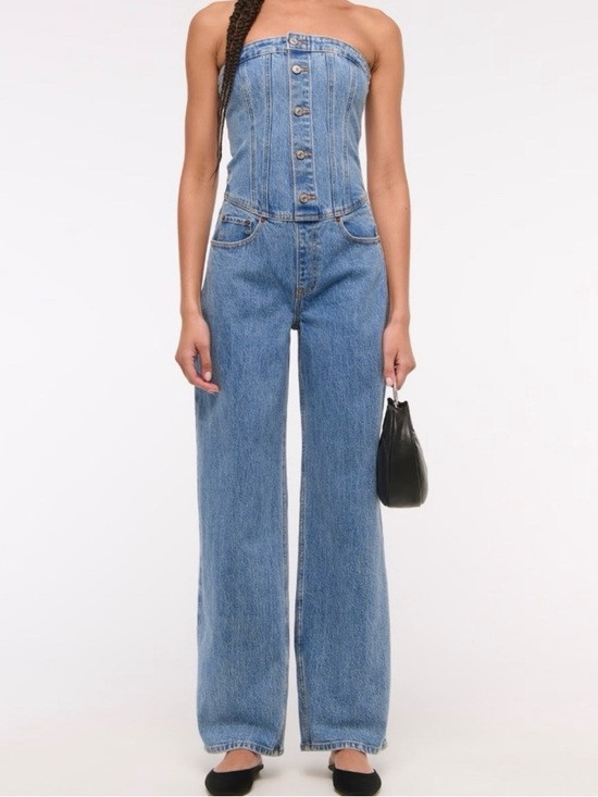 Abercrombie & Fitch Strapless Denim Jumpsuit | Poshmark