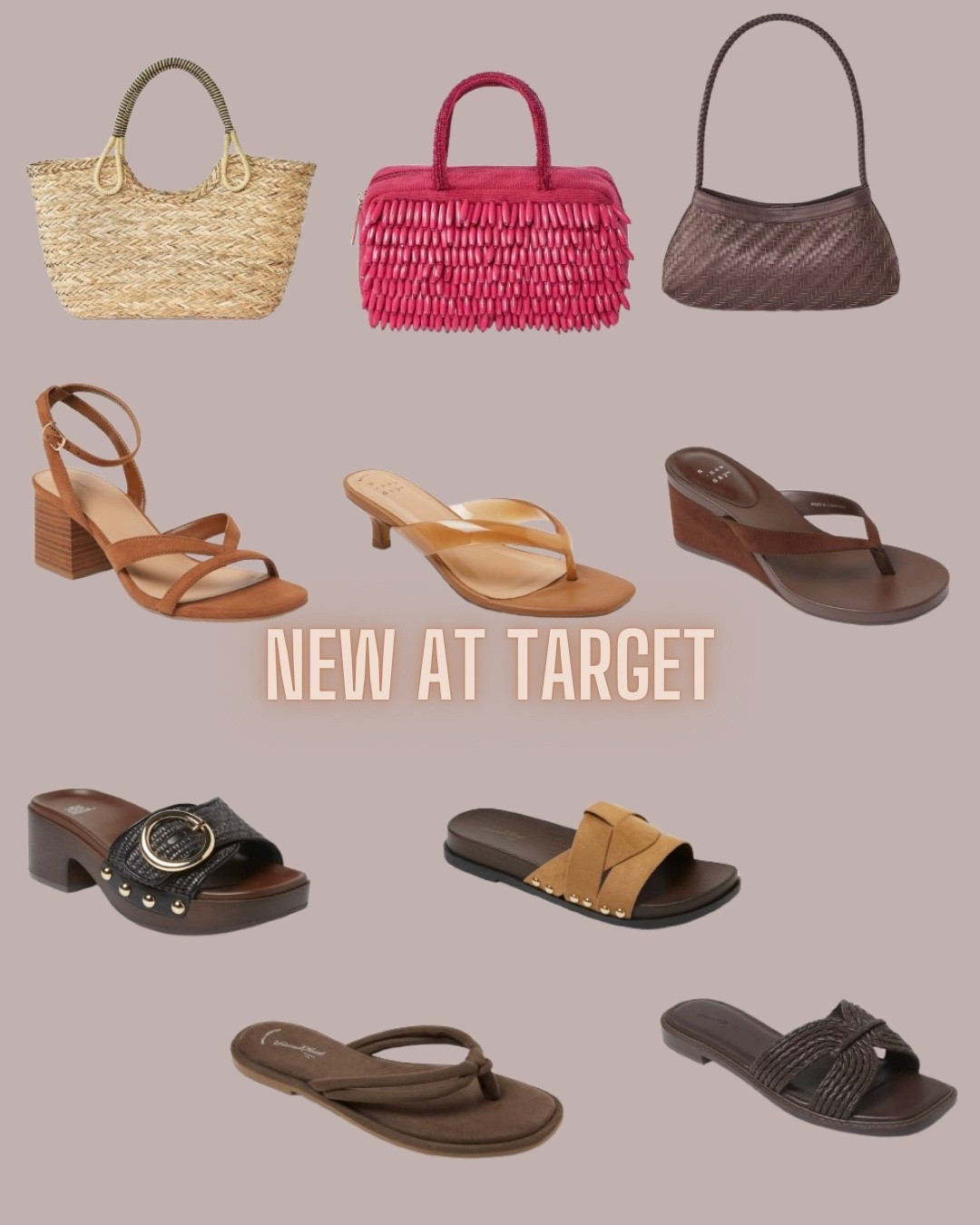 Target style
Summer bags
Summer accessories
Slides
Sandals
Thong sandals