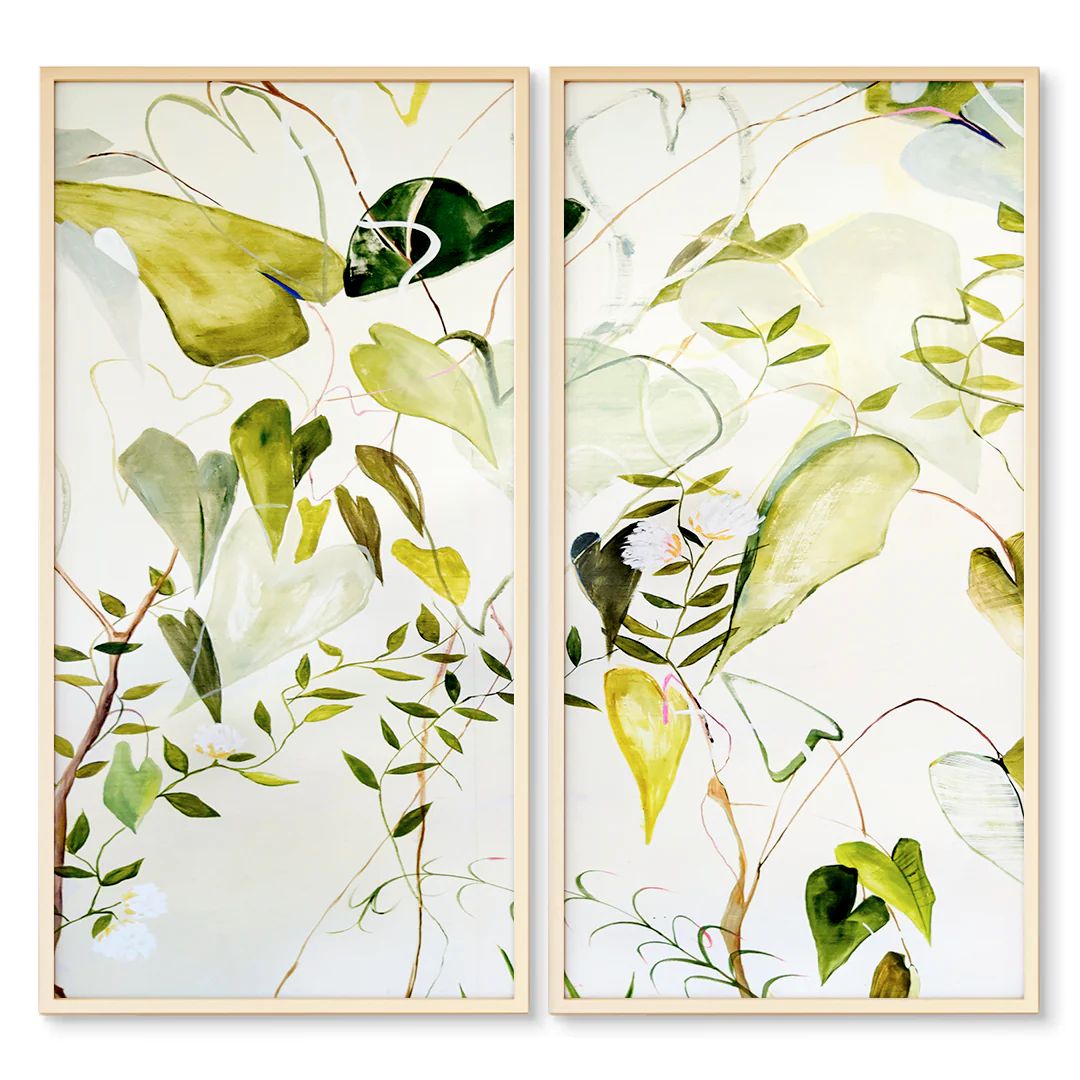 Vines Chinoiserie Panel Pair by Jenny Westenhofer | Large Vine Murals | Urban Garden Prints