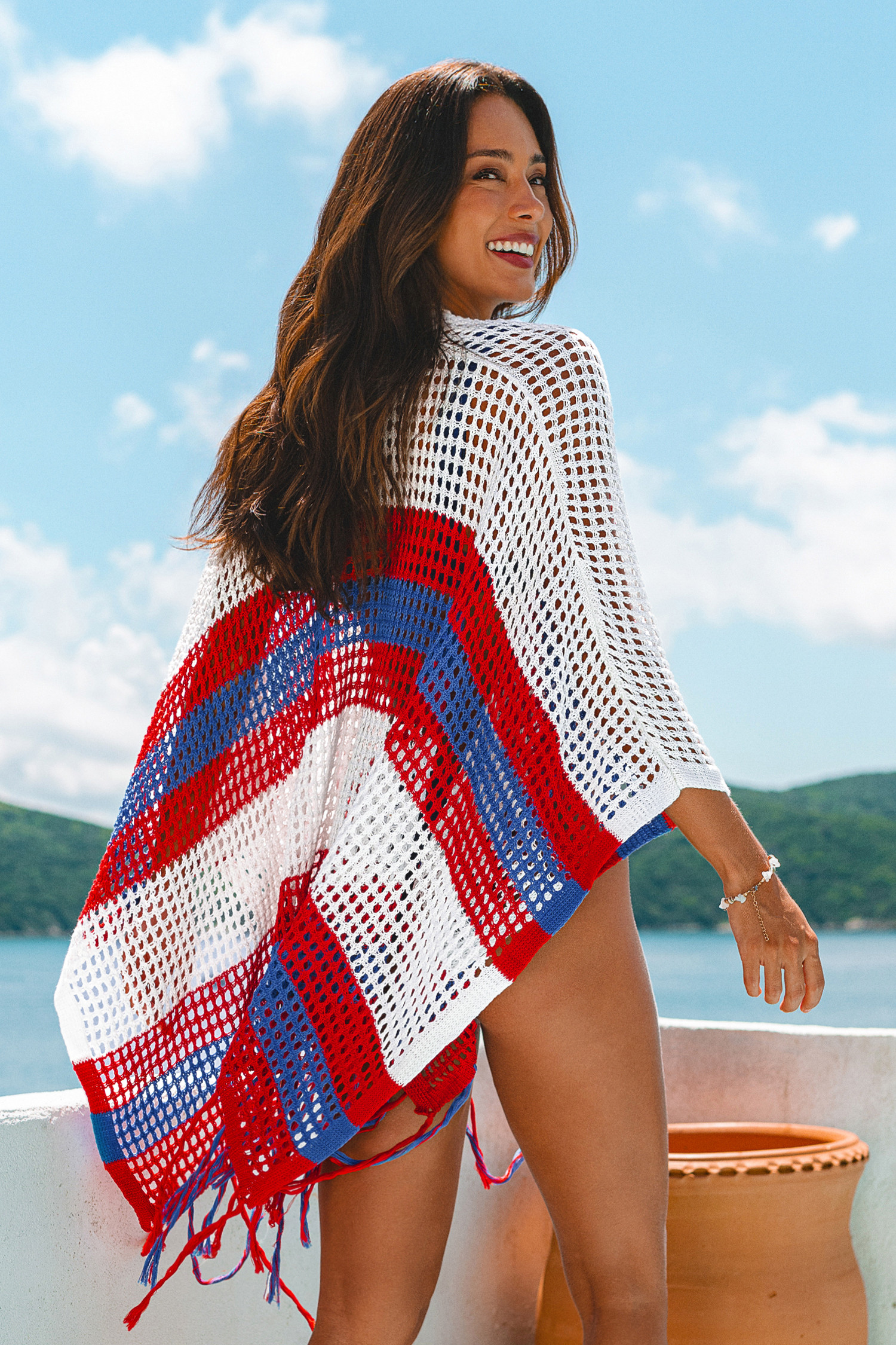 Daring Vibe Striped Cover-Up Kimono | Cupshe US
