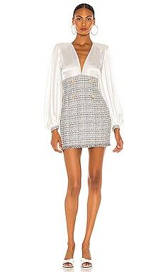 Bronx and Banco Elena Tweed Dress in White & Multi from Revolve.com | Revolve Clothing (Global)