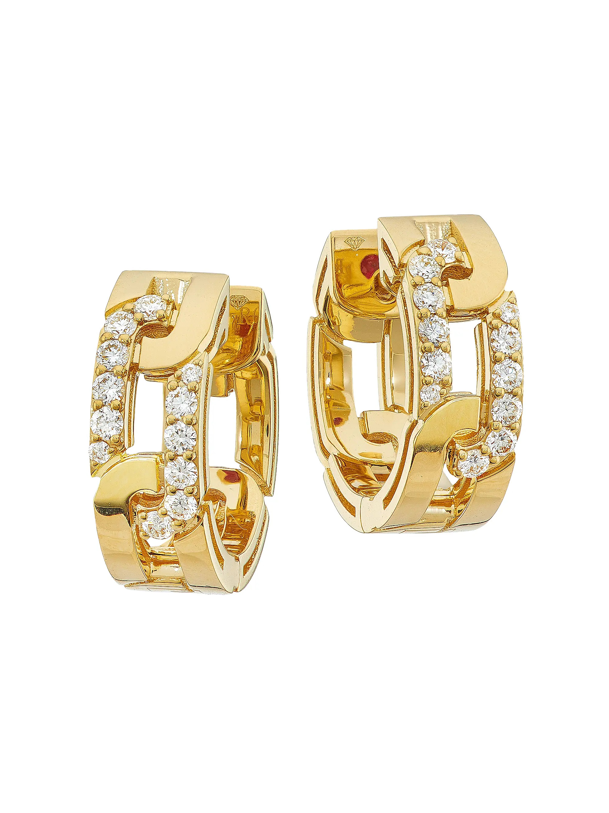 Navarra 18K Yellow Gold & 0.29 TCW Diamond Huggie Hoop Earrings | Saks Fifth Avenue