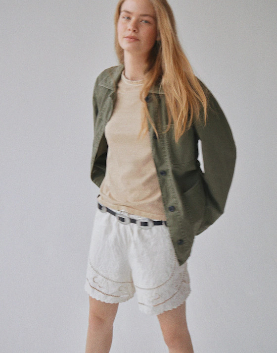 Eyelet Drawstring Shorts in 100% Linen | Madewell