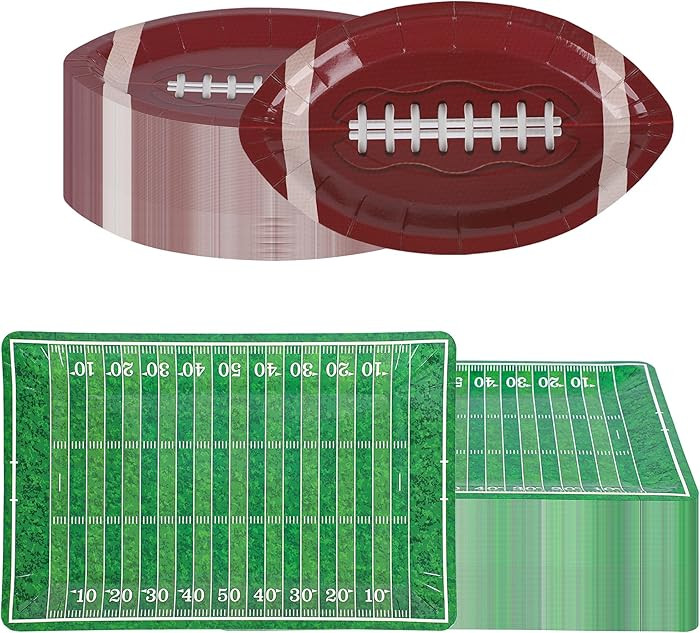 Augisteen 48 PCS Football Party Plates Football Paper Plates Disposable Sports Theme Dinner Plate... | Amazon (US)