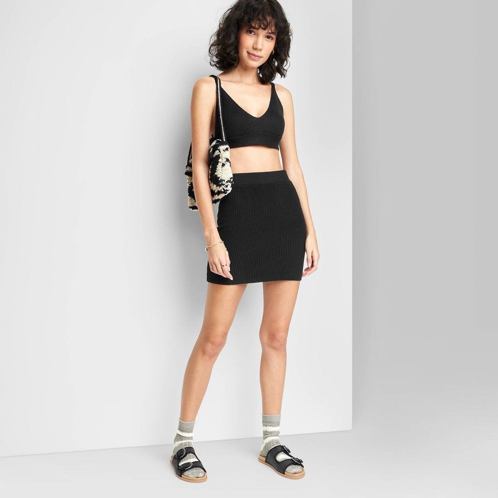 Women's Bodycon Mini Sweater Skirt - Wild Fable Black XS | Target
