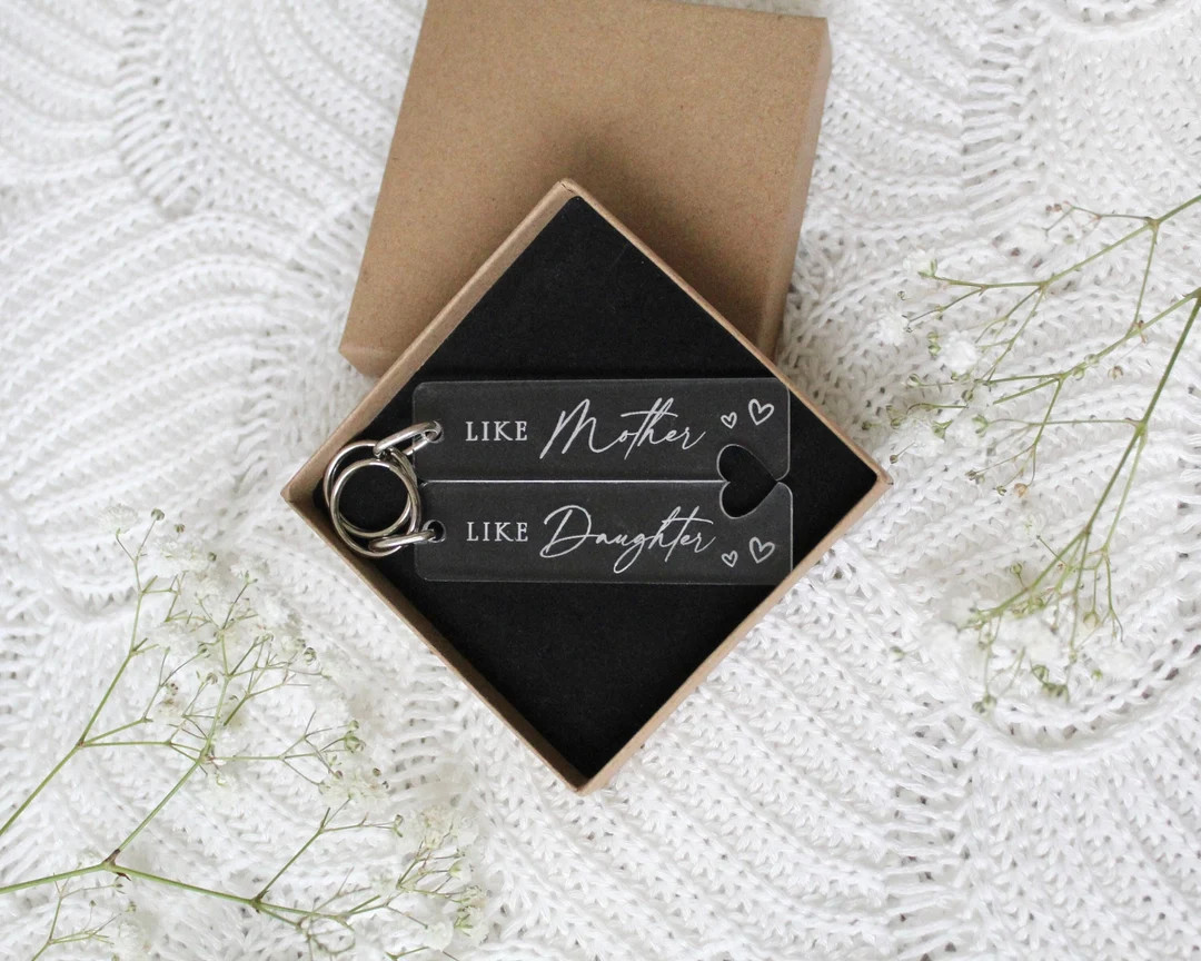 Pair of Mother Daughter Keyrings & Giftbox | Birthday Gift | Mothers Day Gift | Like Mother Like ... | Etsy (US)