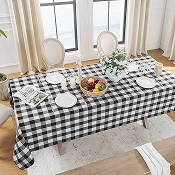 Softalker Gingham Checkered Rectangle Tablecloth - Waterproof Buffalo Plaid Table Cloth Stain Res... | Amazon (US)
