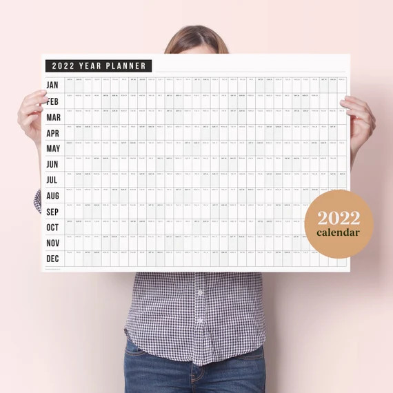 2022 Block Year Planner  2022 Wall Calendar  Monthly Planner | Etsy | Etsy (US)