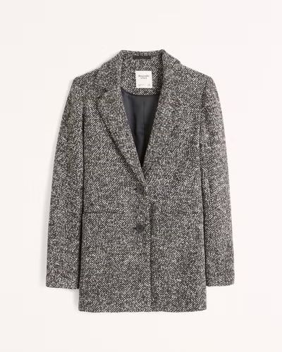 Heavyweight Textured Blazer Coat | Abercrombie & Fitch (US)