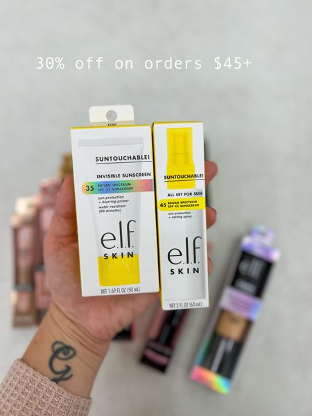 E.l.f. Cosmetics x LTK exclusive sale! Get 30% off w/code LTK30 ! E.l.f. Skin invisible sunscreen suntouchable! My favorite. 

#LTKSaleAlert #LTKBeauty #LTKxelfCosmetics