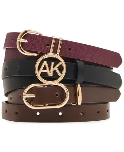 Anne Klein Cherry, Black, Espresso 3 for 1 Classic Pant Belt Pack, S | Amazon (US)