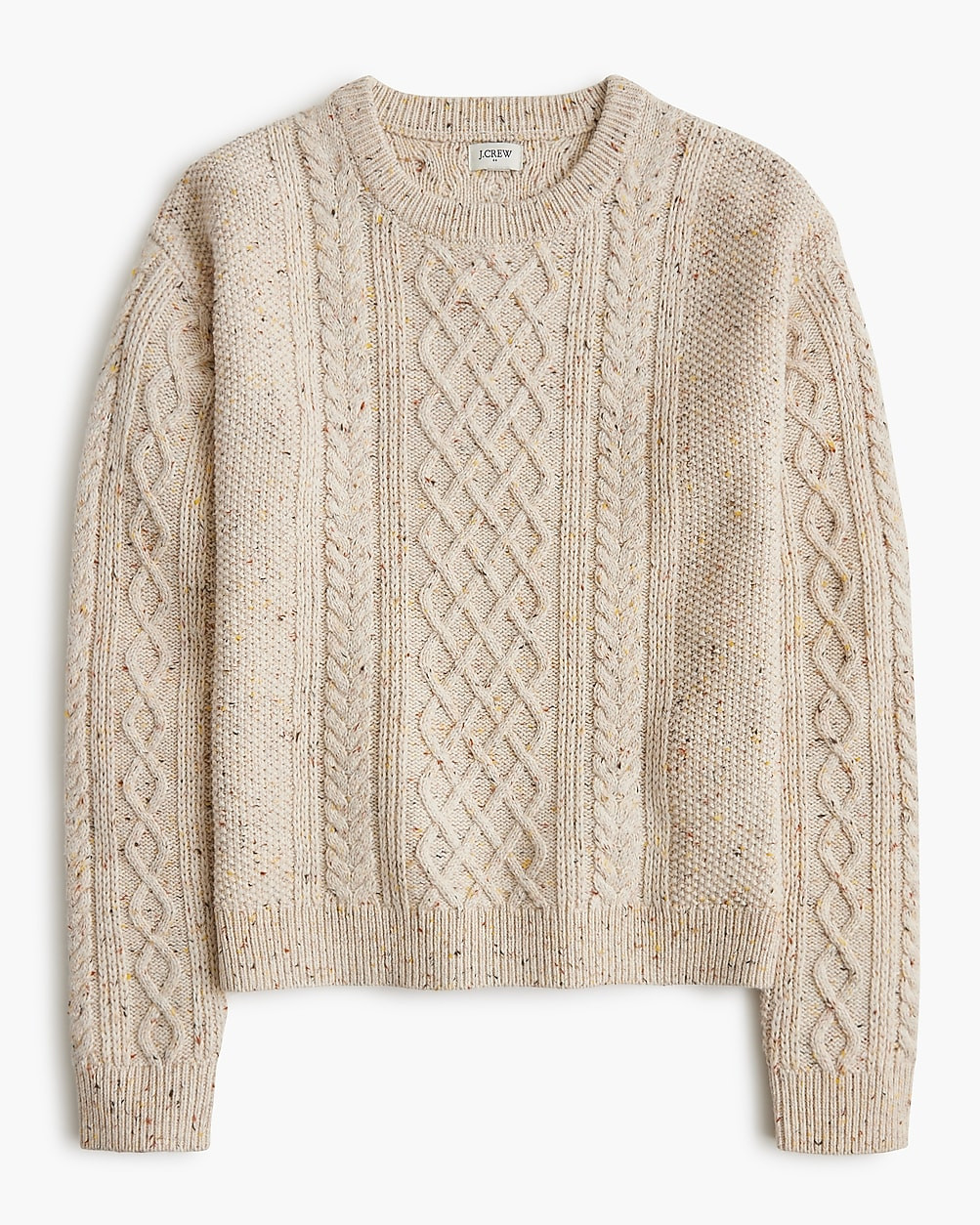 Donegal cable crewneck sweater | J.Crew Factory