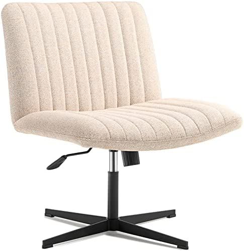 LEAGOO Fabric Padded Armless Home Office Desk Chair, 120° Rocking Mid Back Ergonomic Chair Compu... | Amazon (US)