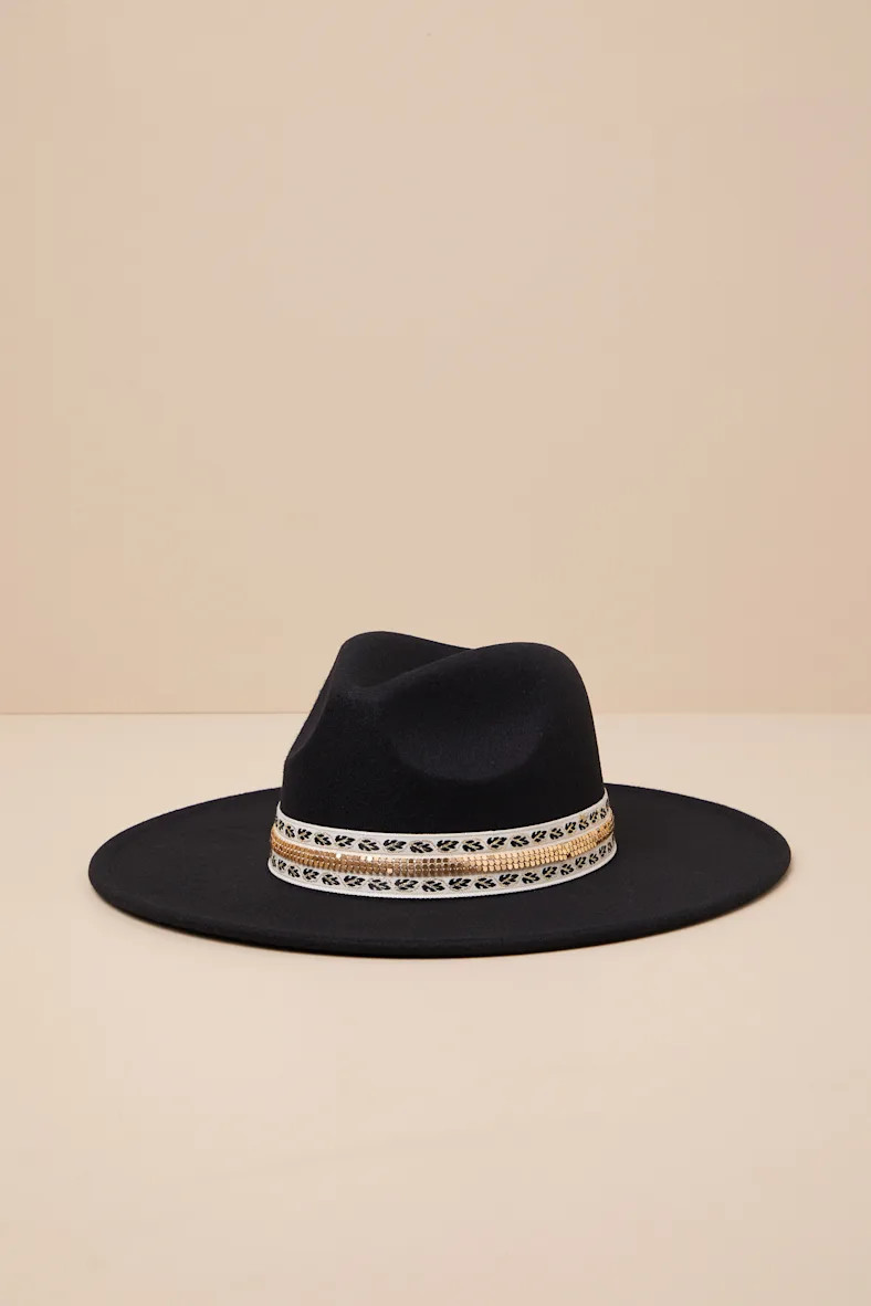 Boho Adventure Black Felt Fedora Hat | Lulus