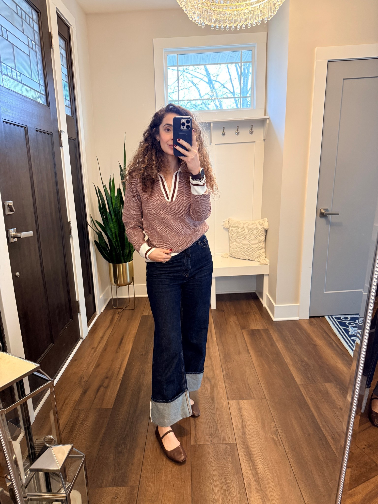 This sweater has been on repeat as well as this jeans from HM. Runs true to size, I’m wearing size 6. Sweater from Amazon size small. Flat from Madewell. True to size, a little bit narrow fit. 

#LTKOver40 #LTKmomlife #LTKootd