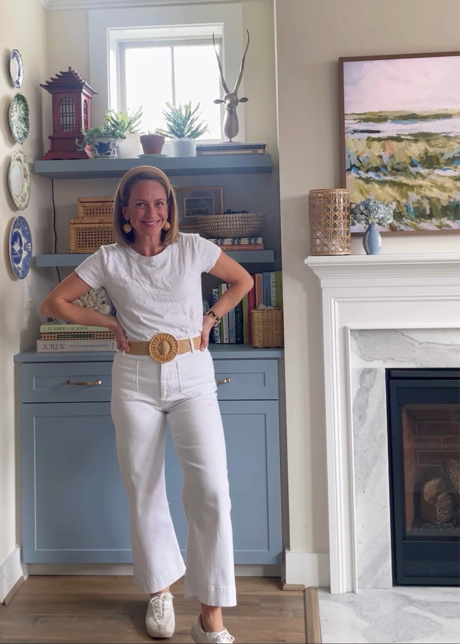 Spring capsule wardrobe outfit idea (10 of 21). Size up in white jeans if in between sizes.

#LTKfindsunder50 #LTKSeasonal #LTKstyletip