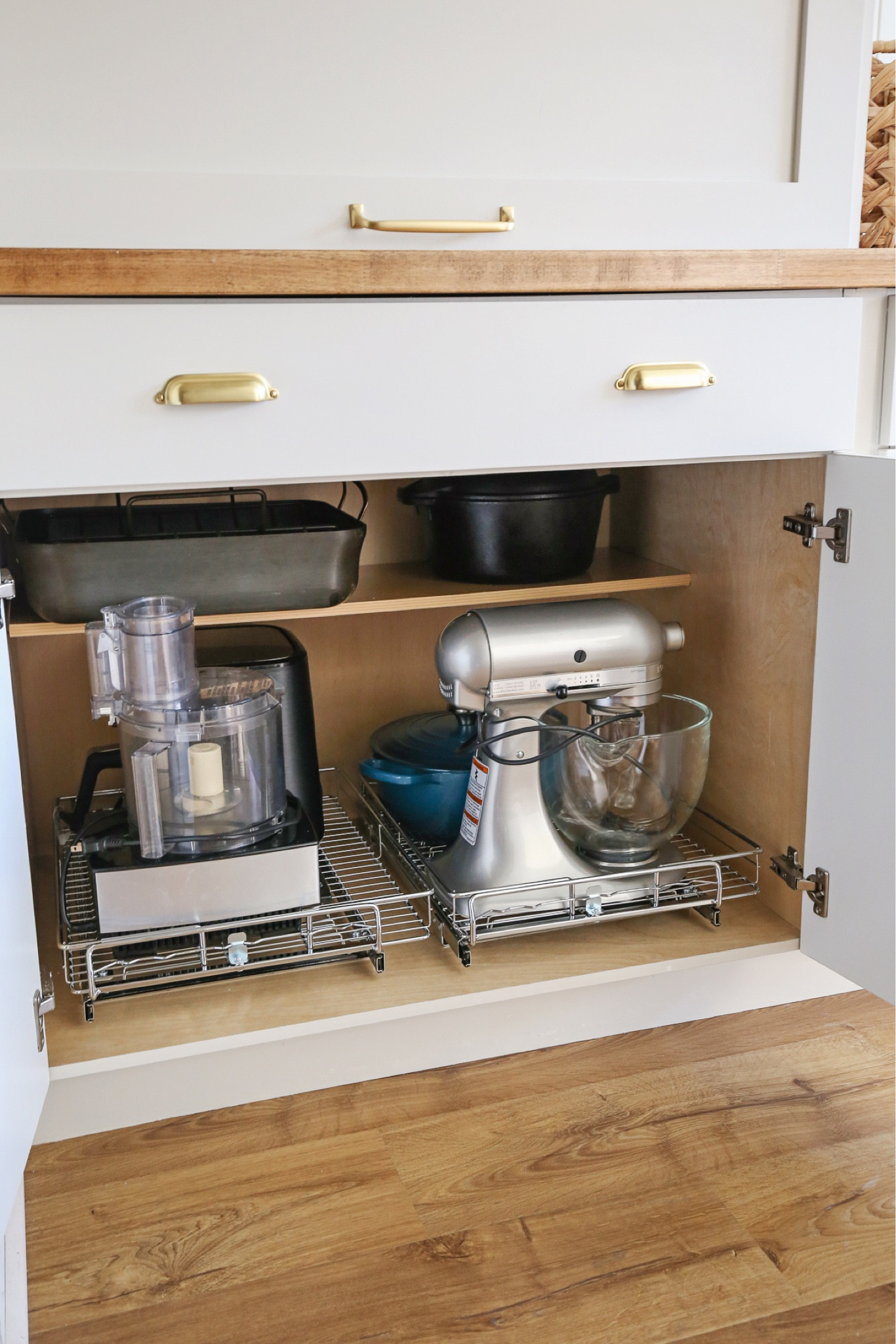 Sliding pullout cabinet drawer, stand mixer cabinet storage, slide out cabinet drawer for kitchen storage

#LTKSaleAlert #LTKHome