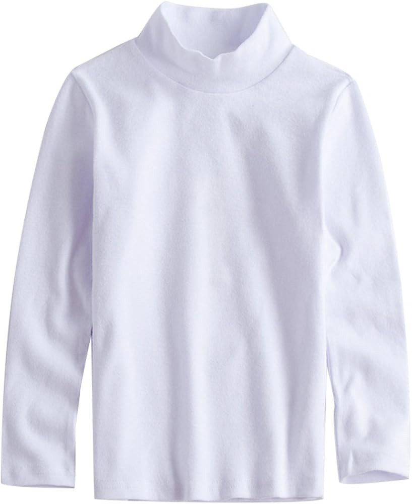KISBINI Turtleneck Tshirt Cotton Long Sleeve Shirt Unisex Boys Girls Tees Tops | Amazon (US)
