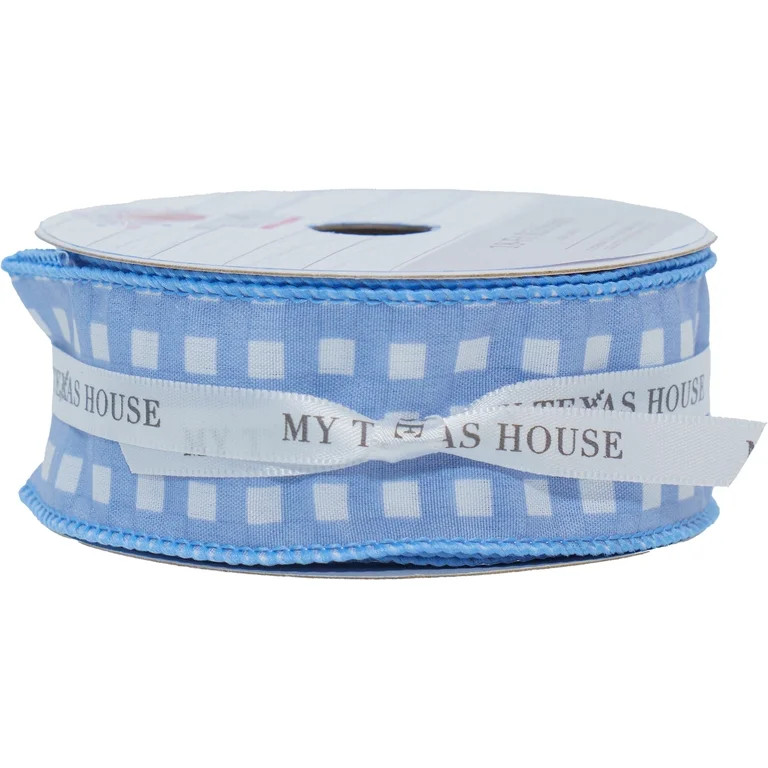 Gingham Ribbon, Blue and White, 18', by My Texas House | Walmart (US)